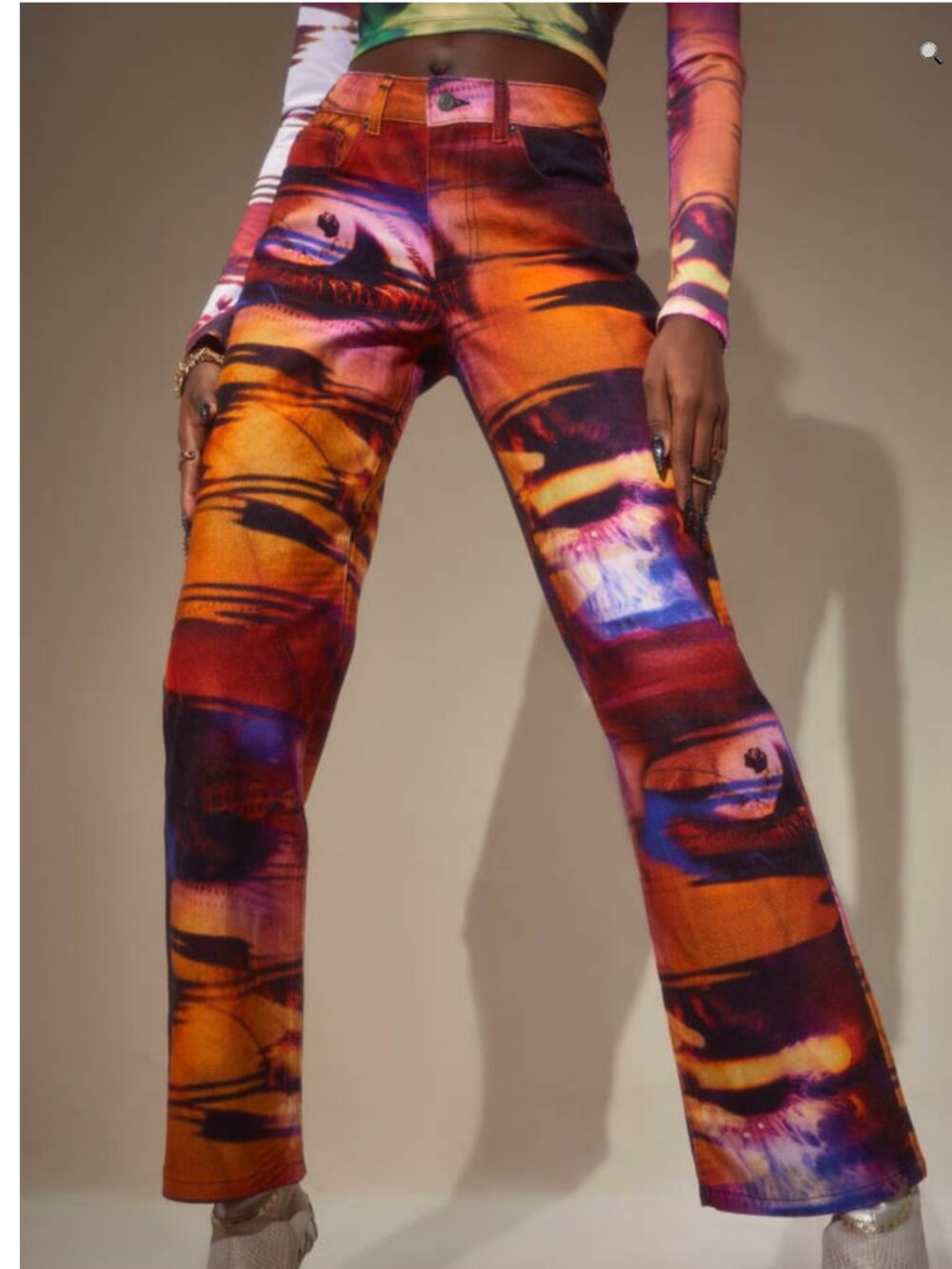 JADED LONDON Oracle Eye Print Jeans UK/W34